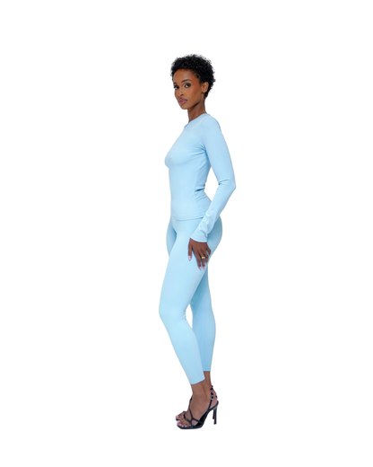 SCULPT Seamless Long Sleeved Legging Set - Sky Blue