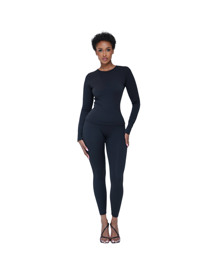 SCULPT Seamless Long Sleeved Legging Set - Black