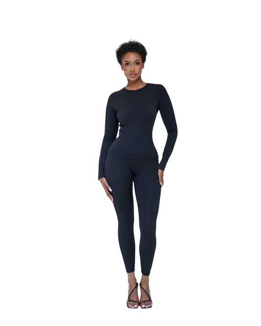 SCULPT Seamless Long Sleeved Legging Set - Black