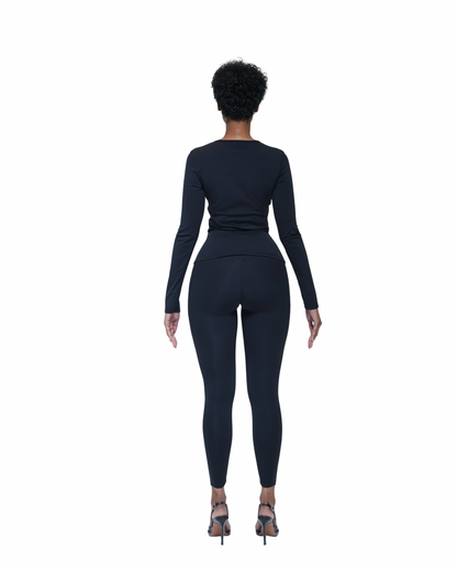 SCULPT Seamless Long Sleeved Legging Set - Black